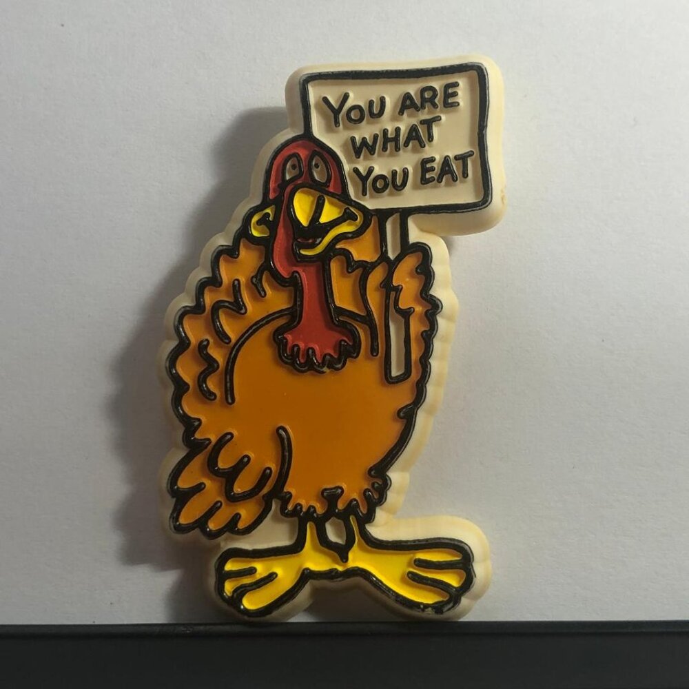 Vintage Hallmark Lapel Pin Thanksgiving Turkey You Are What You Eat Brooch